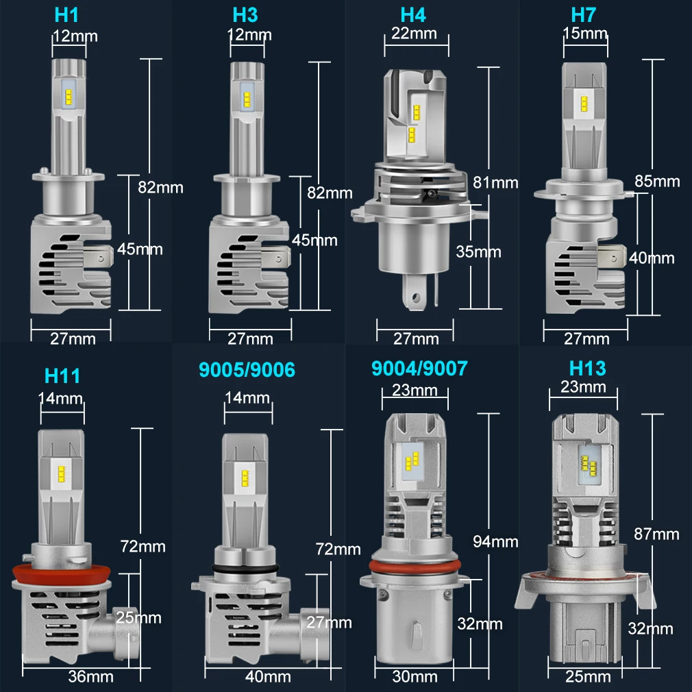 Faro LED H4 H7 H11 H9 H8 9005 HB3 9006 HB4 Canbus 30000LM Plug & Play bombilla de motocicleta de haz alto y bajo 6500K lámpara de coche 12V 24V