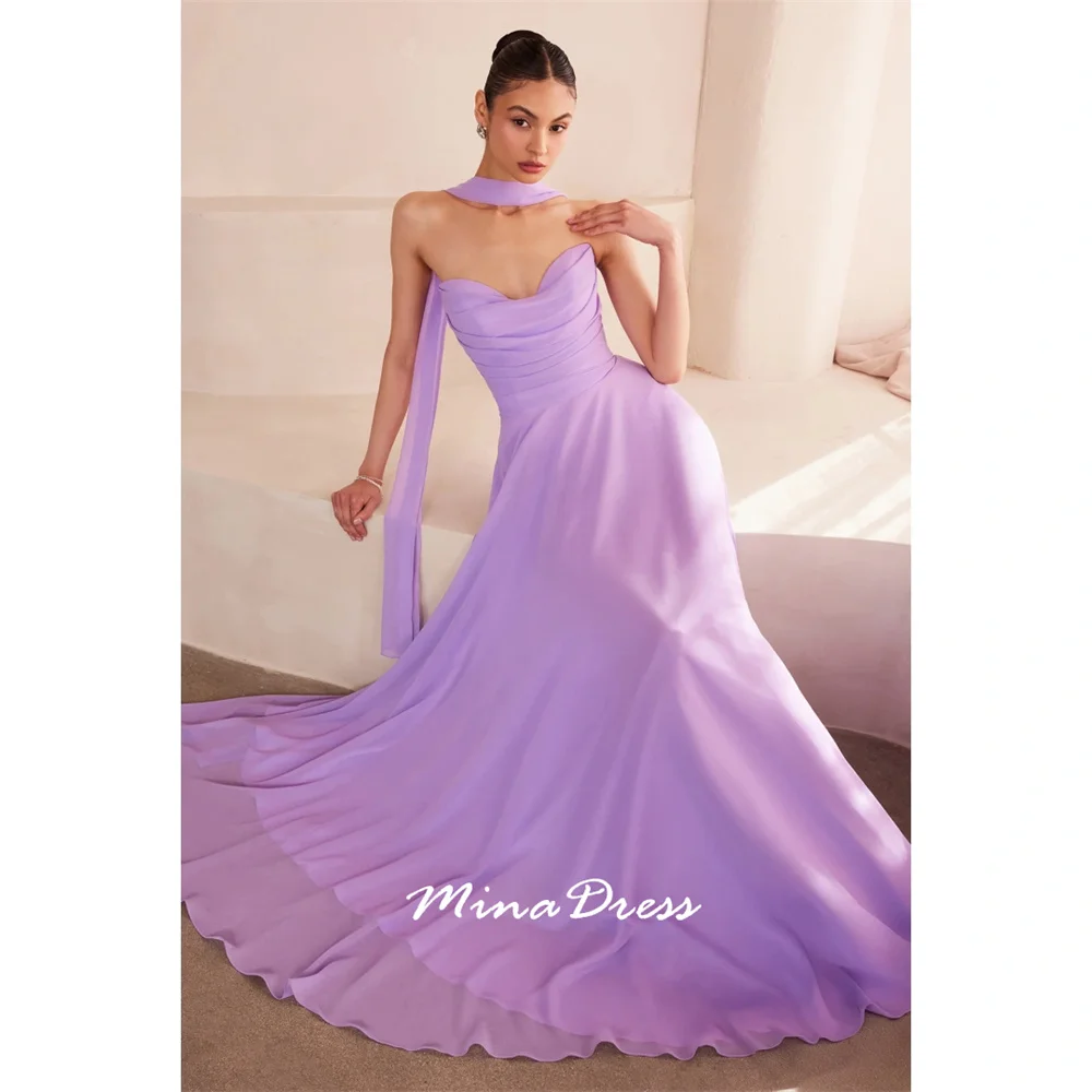 

Mina Customized Women's Elegant Dresses for Special Occasions Sleeveless Evening Dress Luxury Elegant Party Dress Back-length