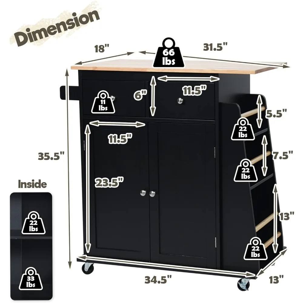 Thumbnail 4 - #6 Latest Rolling Kitchen Islands Offers