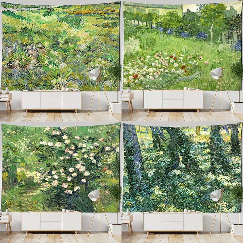 

Pastoral Scenery Van Gogh Oil Painting Tapestry Wall Hanging Simple Home Art Aesthetic Room