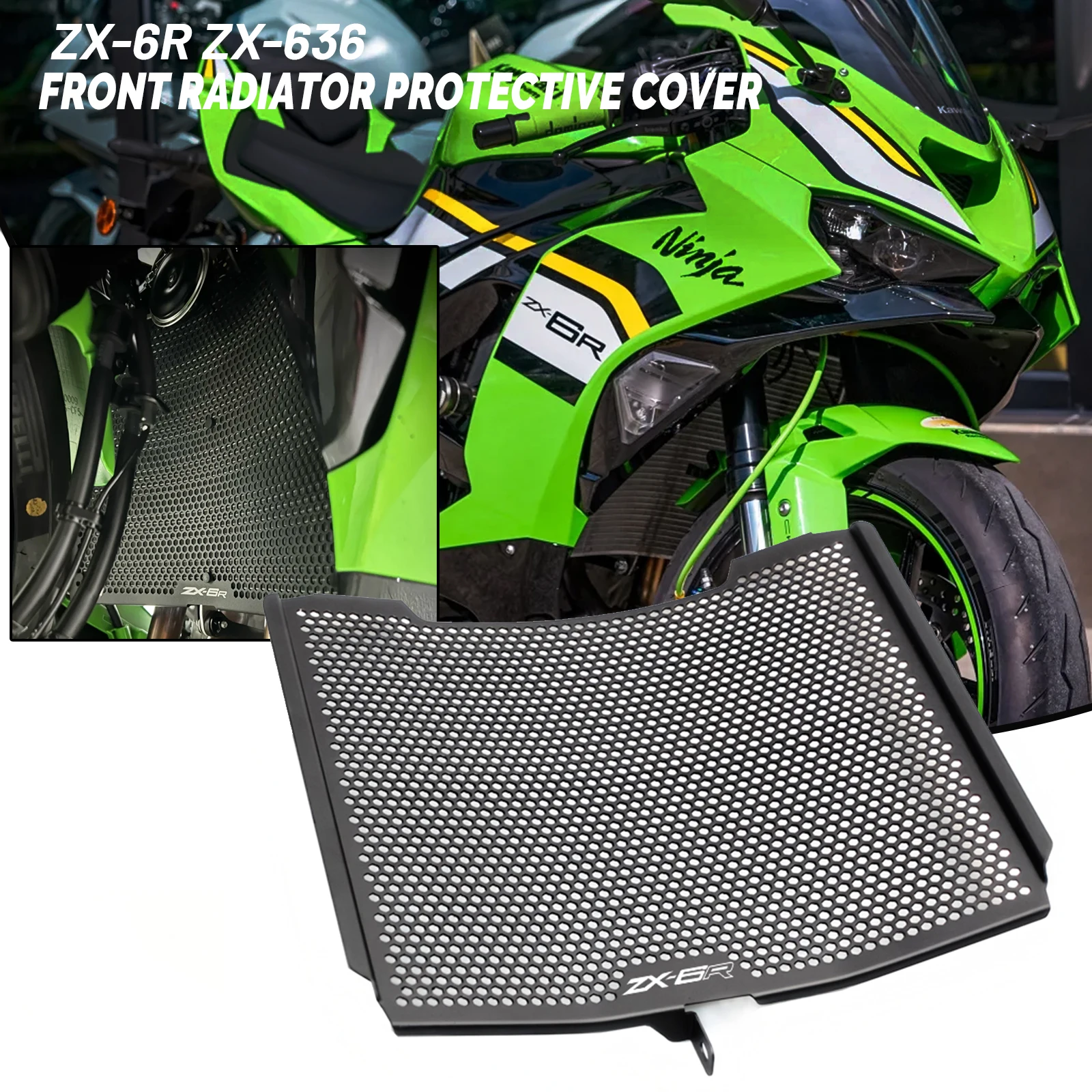 Grade de proteção para radiador de motocicleta, capa protetora para ZX-6R zx636r ZX-636R ZX-6R zx6r zx636 2013-2025