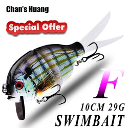 Chan's Huang 1PCS 10CM 29G Wake Bait Fishing Lure Shallow Diver Crank Artificial Bait Jointed Swimbait Floating Bass Lure Tackle