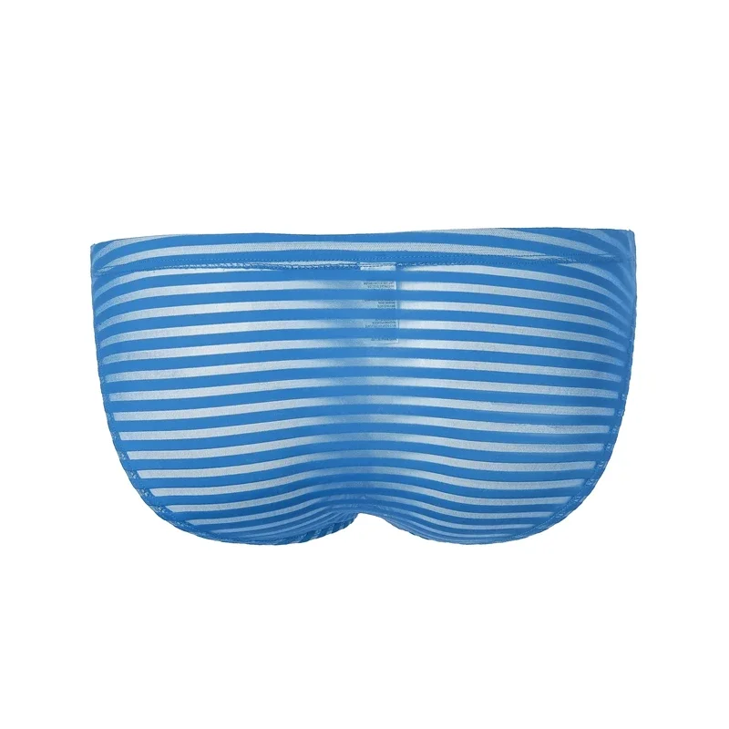 مثير ملابس داخلية للرجال ملخصات الحرير الشفاف مخطط Cueca الرجال ملخصات رخيصة مثير مثلي الجنس الملابس الداخلية شير زلة أوم #6