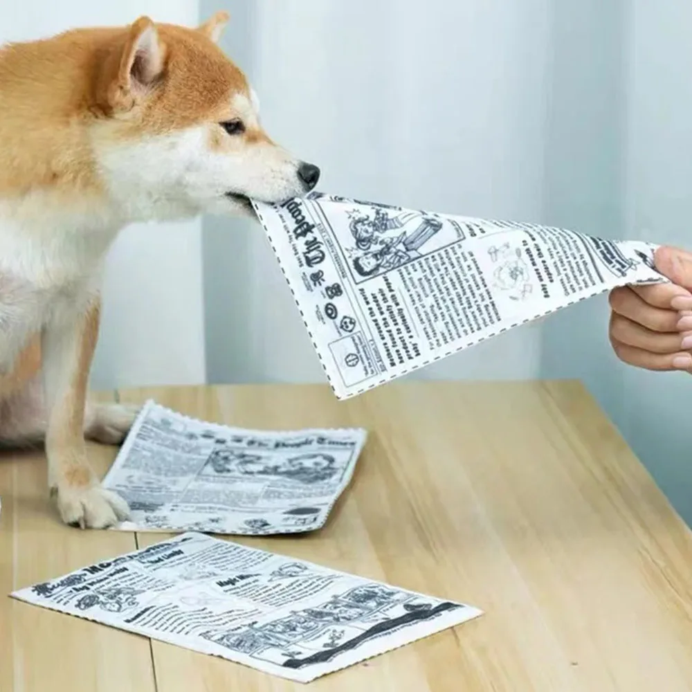 Tearproof Dog Sound Chew Toy Simulated Squeak Newspaper Playing Card K Q J Teeth Resistant Corgi Teddy Puppy Pet Interactive Toy