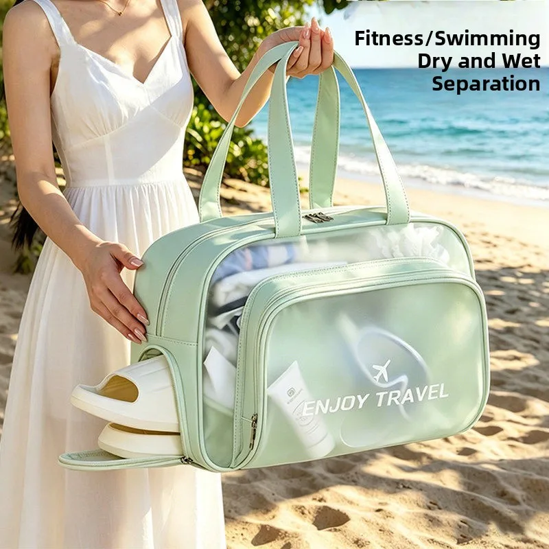防水スイミングバッグ-ウェット＆ドライ分離-ハンドヘルド入浴シャワーバッグ-フィットネス用トイレタリー収納-ビーチバッグ-パーソナルケア