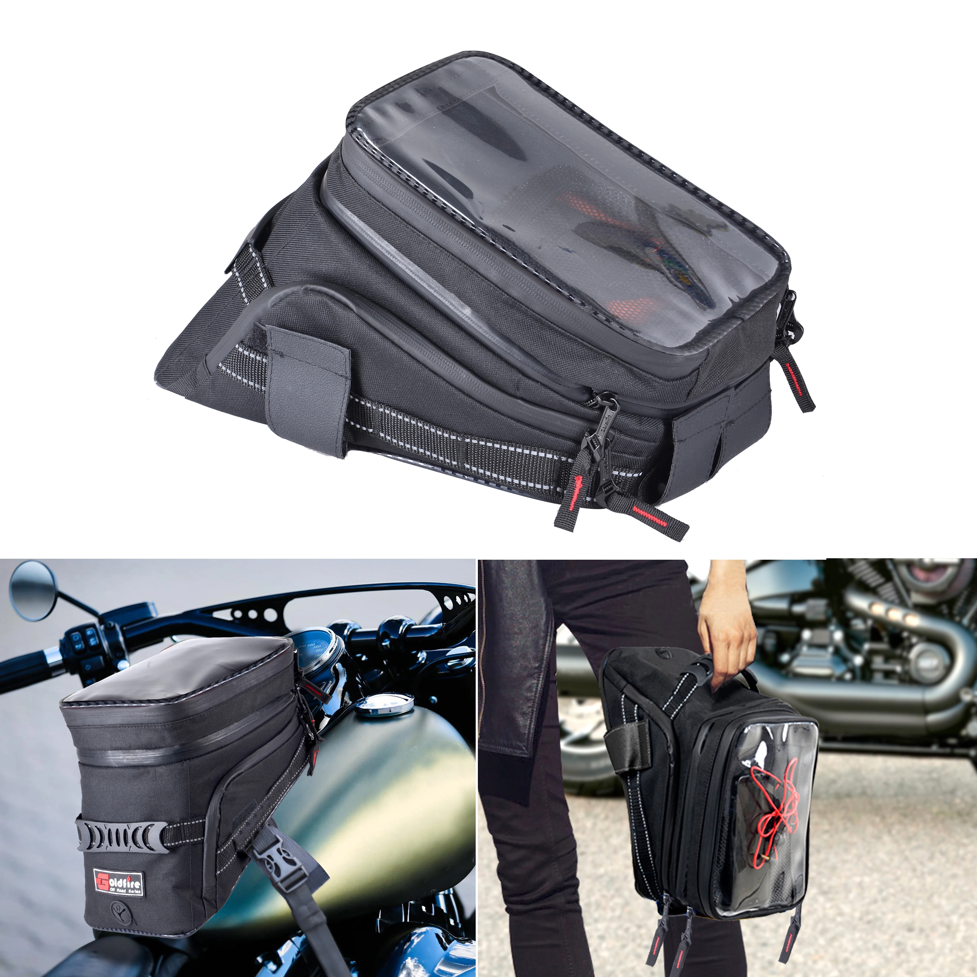 Tank Bags Universal Motorcycle Expandable Large Capacity Fuel Cycling Riding Wireless Touch Screen For Suzuki Yamaha Honda Bikes