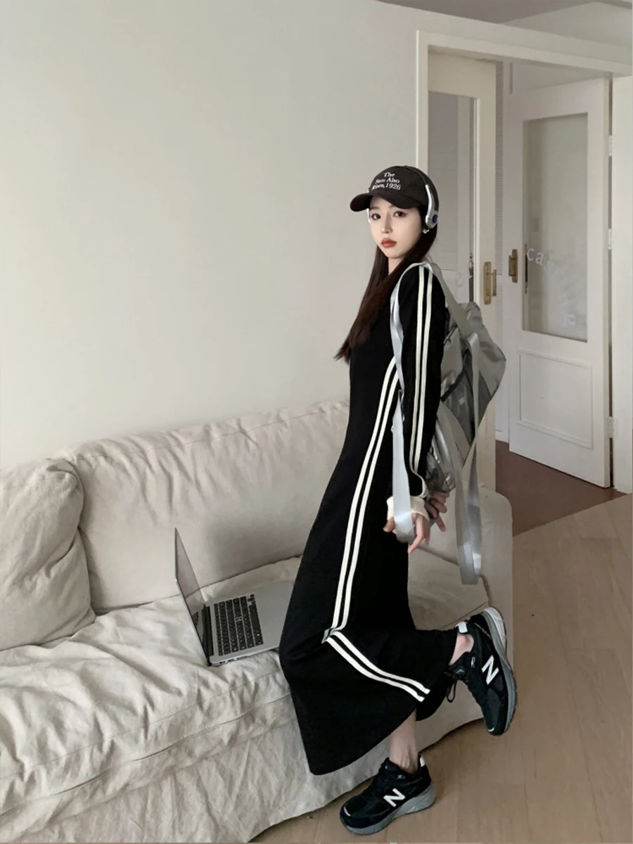 Bla Cotton T-shirt Dr Femme Automne V-Ne Long Sve Sweat moulant Dr Pur Coton Spor Sle Long Dr Bas...