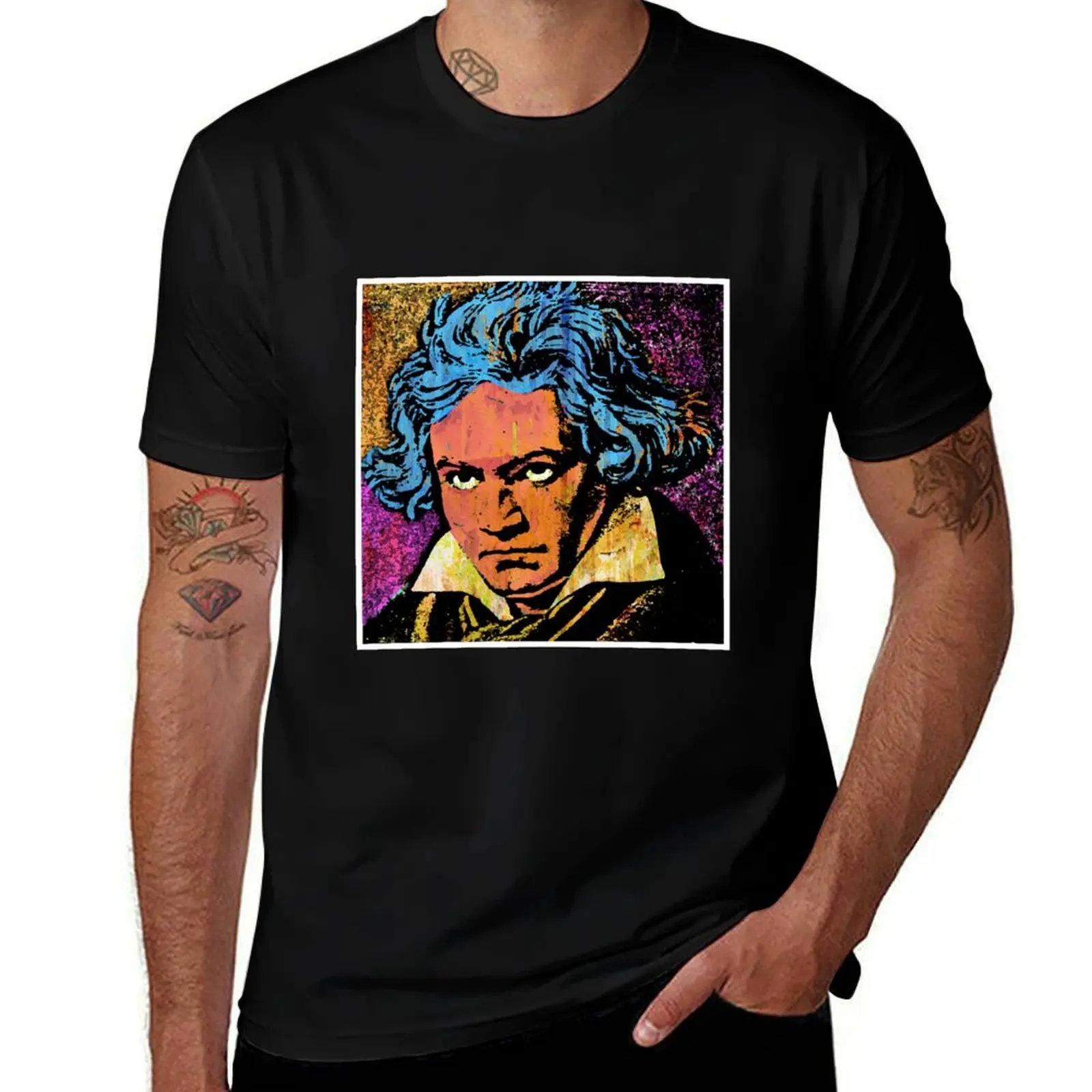 BEETHOVEN T-Shirt Daily Wear Plain Short Sleeve Shirt T-Shirt