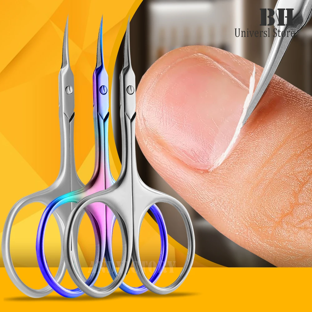 

1Pc Russian Cuticle Scissors Nipper Dead Skin Scissors Stainless Steel Manicure Pedicure Tools Portable Exfoliating Nail Trimmer