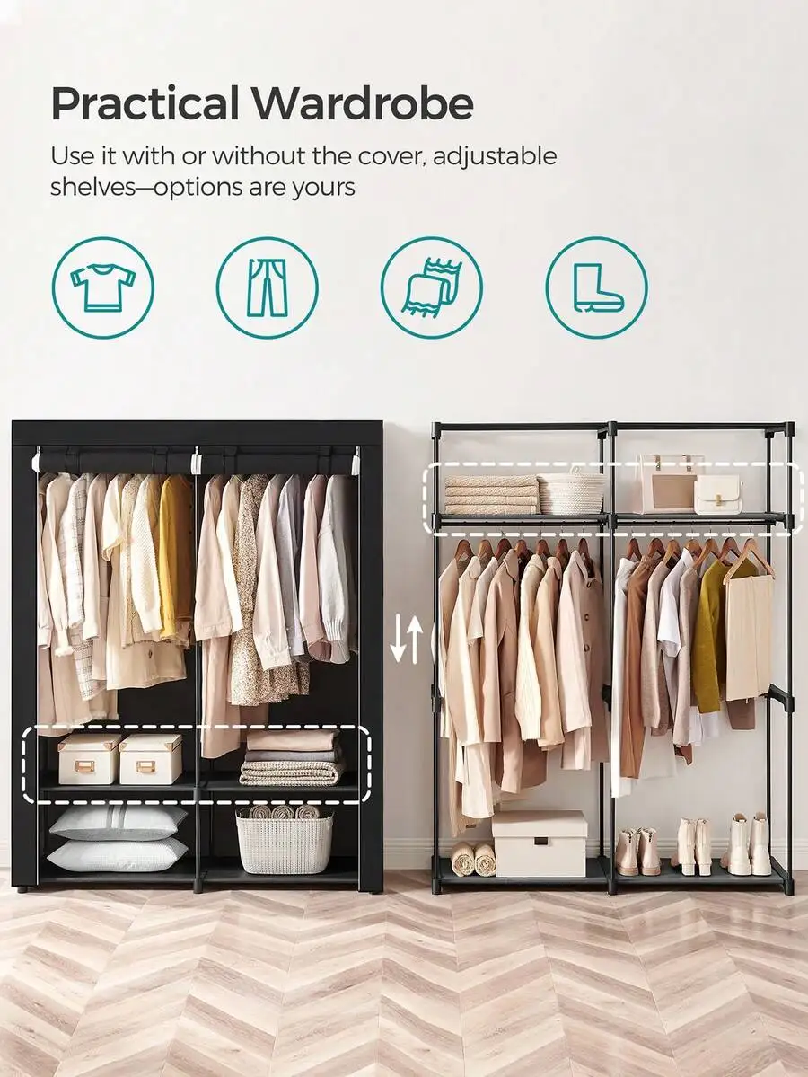Kleiderschrank, tragbarer Klei – Wardrobe Closet Portable Fabric Cover Bewertung und Preis
