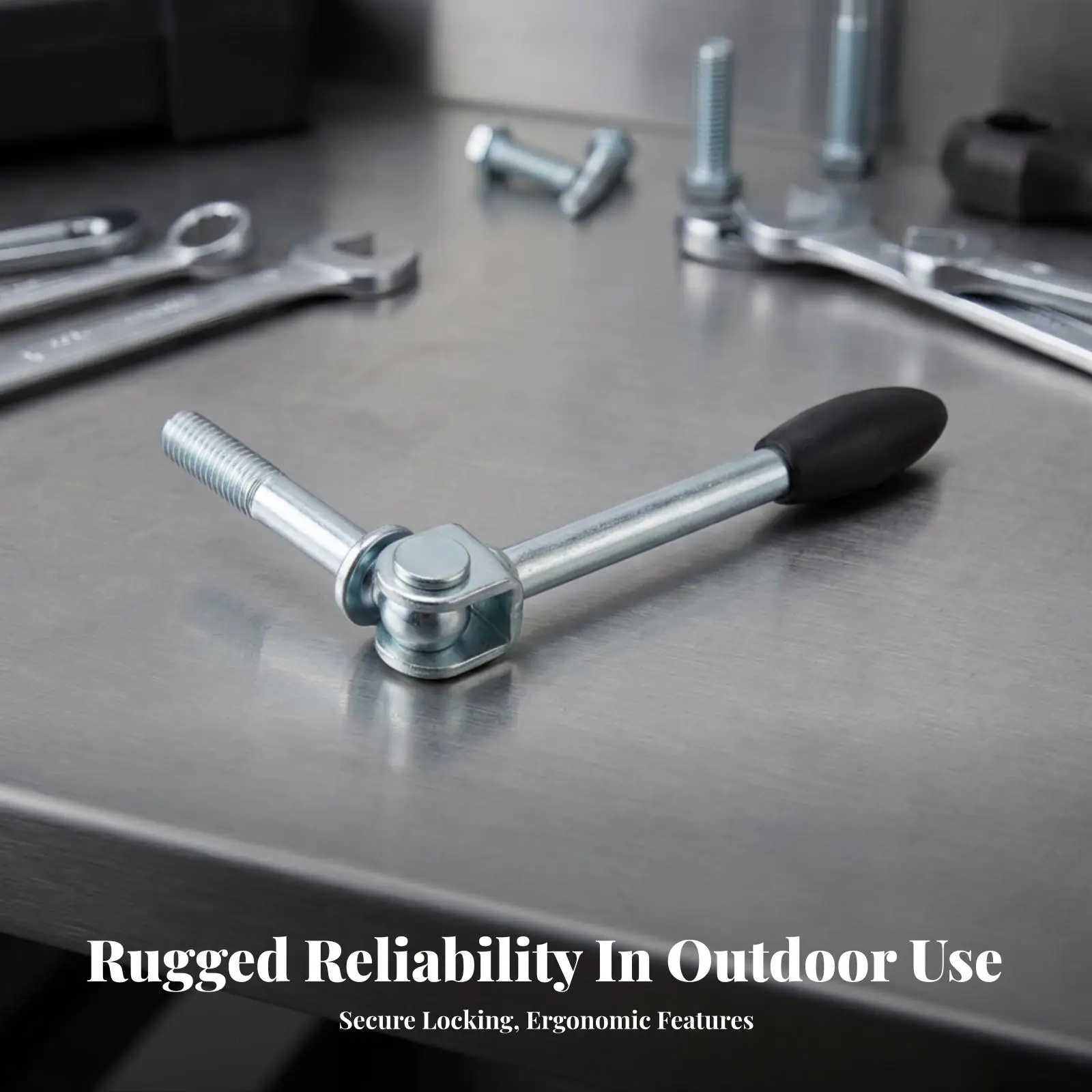 Heavy Duty Trailer Jack Crank Handle | Threaded 12mm Thread End, Black Oval Grip, Trailer Jack Handle