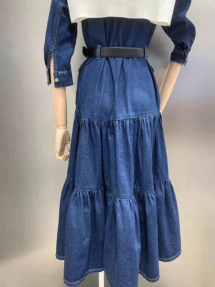 Loose Blue Denim Dress Womens Dresses Long Dresses Summer One-piece Dress Fashion Summer Dresses 2024 Woman Clothing image 3