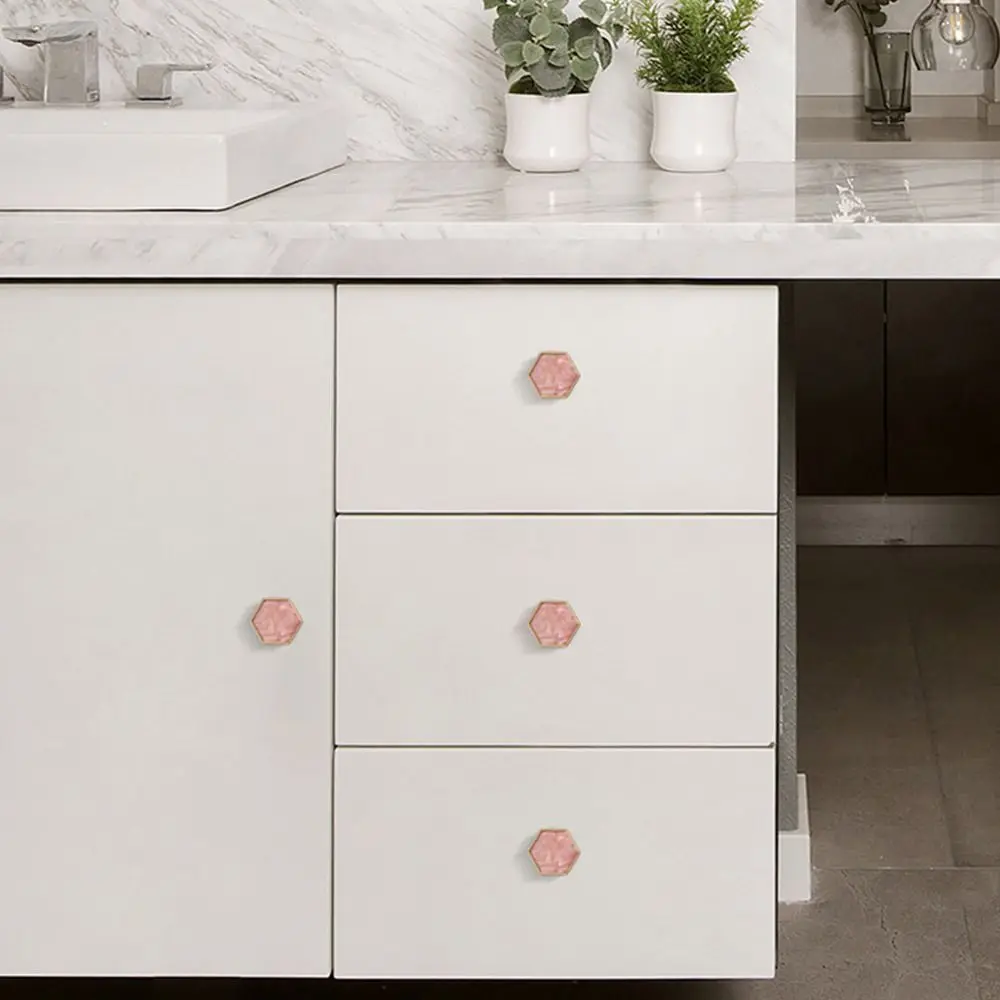 Creativity Single Hole Cabinet Knob Nordic Modern Hexagonal Door Pull Handles Colorful Zinc alloy Drawer Knobs Shoe Cabinet