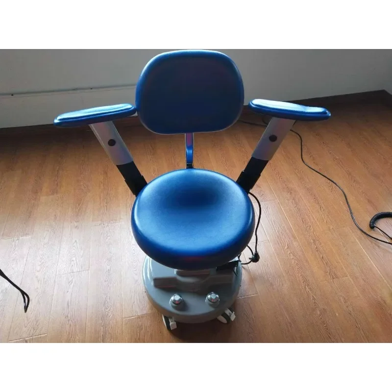 Electric ophthalmologist chair with adjustable armrests and backrest with battery can lift up and down blue mattress