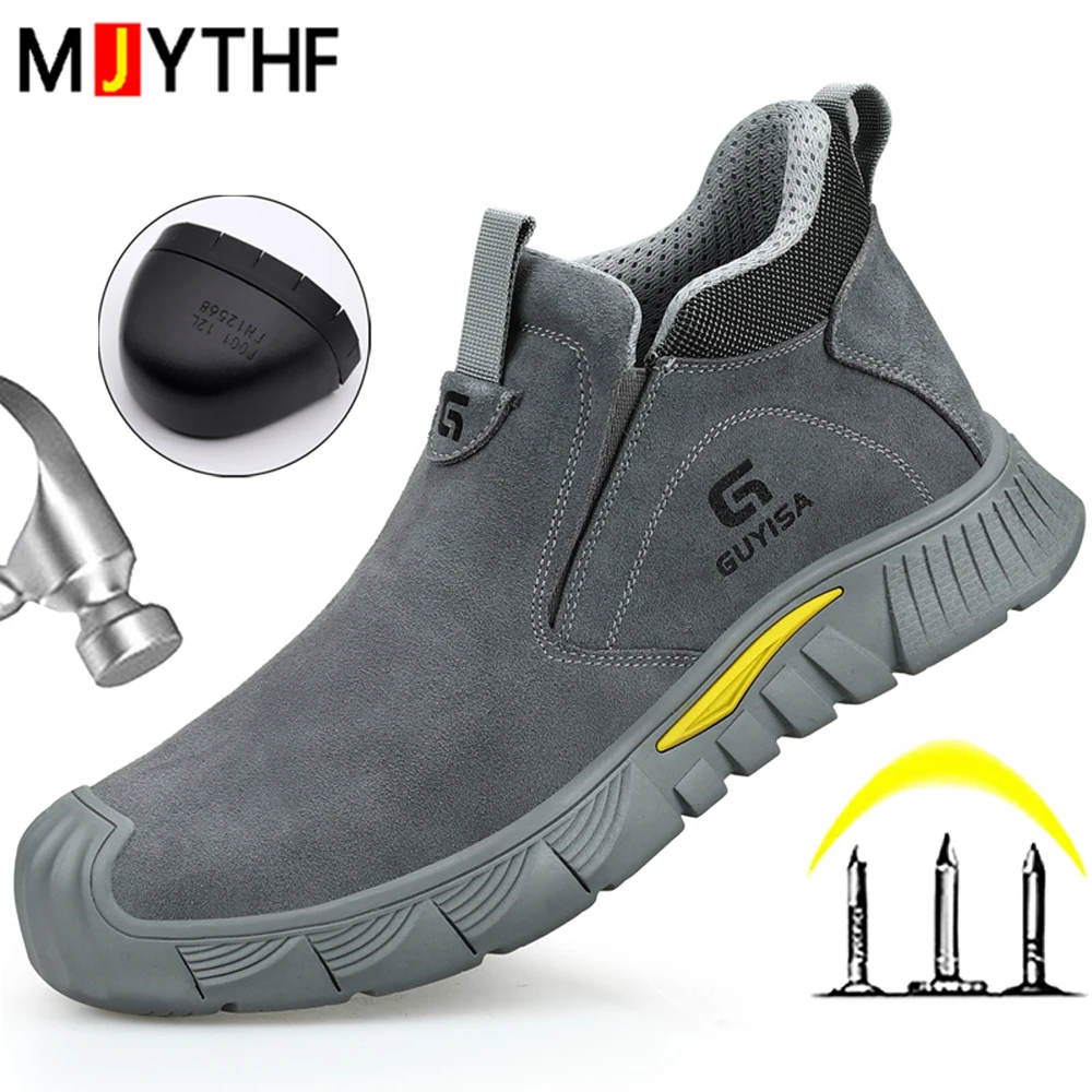 Large size 50 Men's Anti Scalding Welding Shoes Anti-Smash Anti-Puncture Work Safety Shoes Security Boots Indestructible Shoes