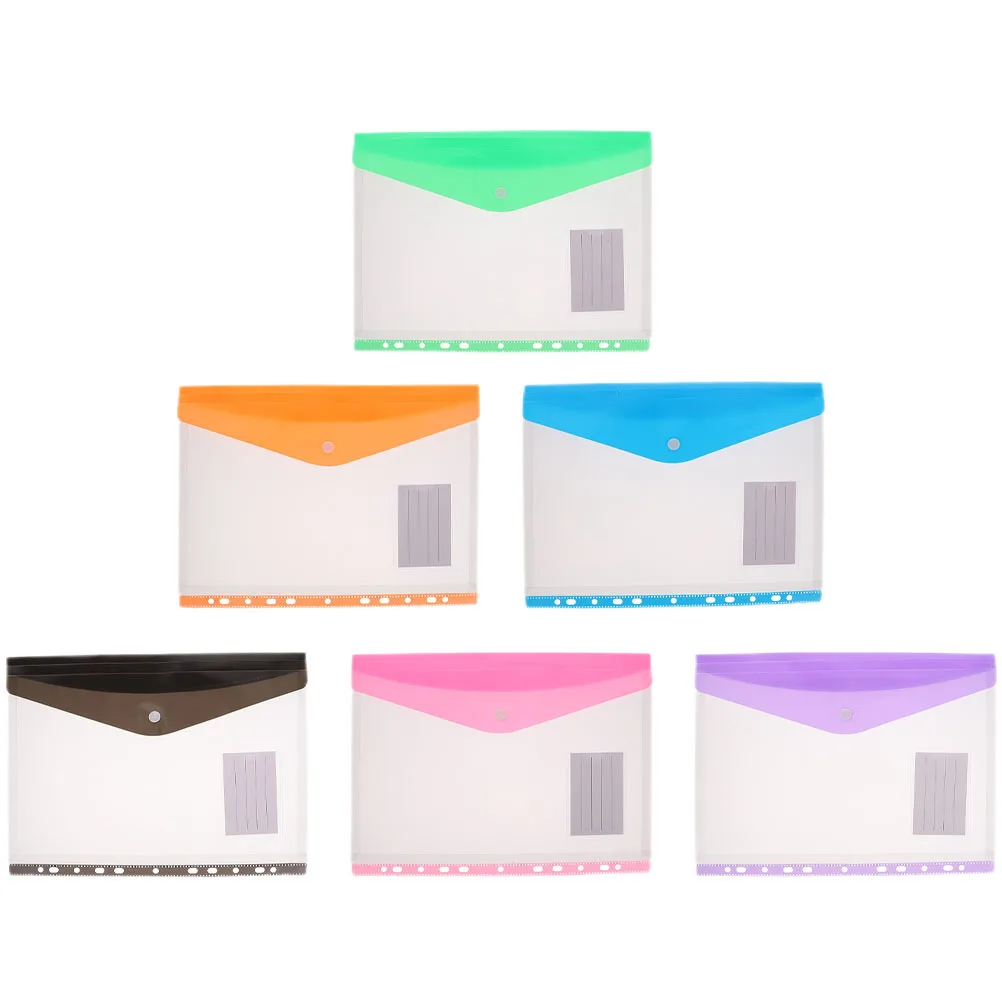 6Pcs Clear Document Folders Practical File Bags for Company Employees Students Teachers File Storage Bags Document Pouches