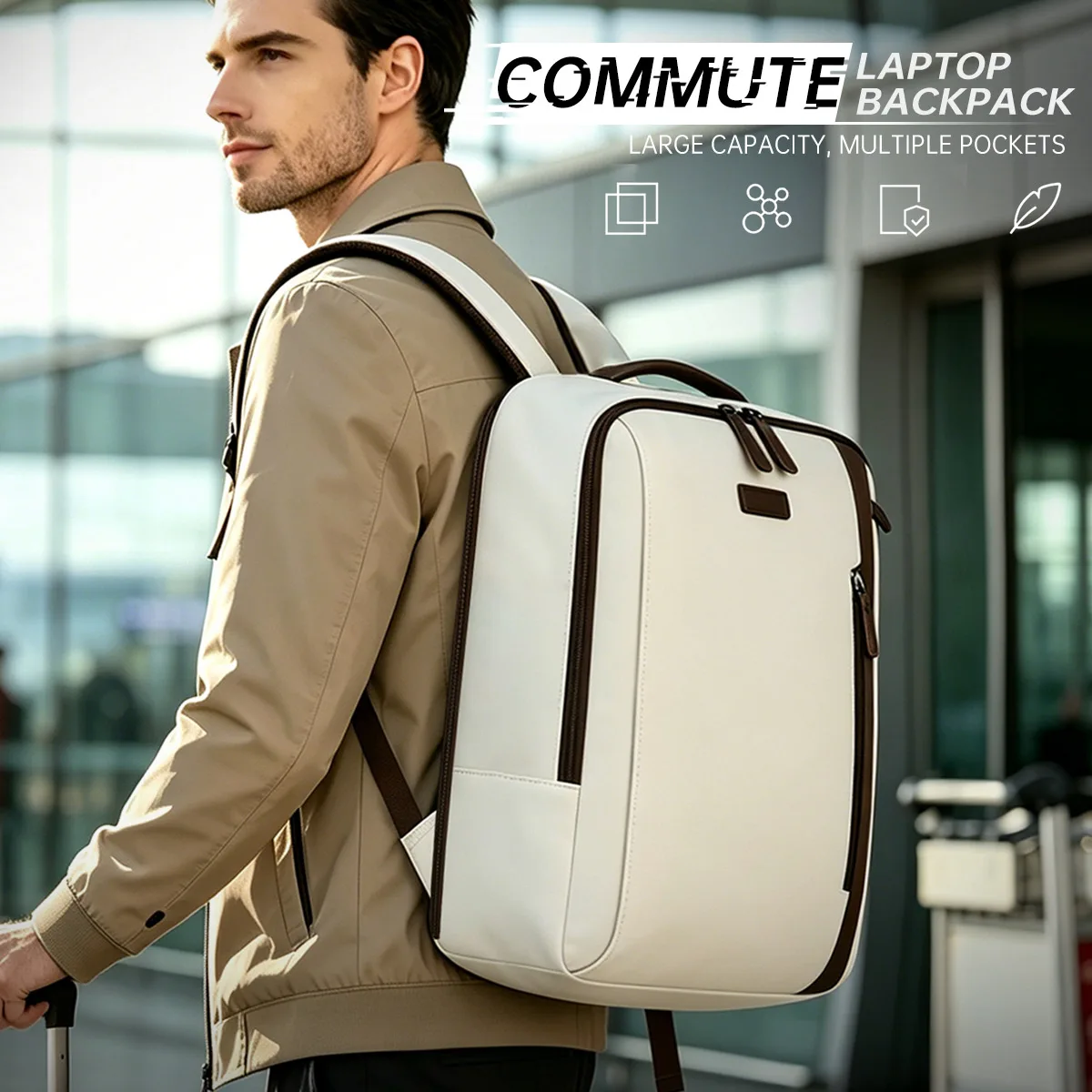 Cross-Border Travel Backpack with Expandable Multi-Functional School Bag, Casual Travel Bag, Luggage Bag, Student Business Backpack for Men