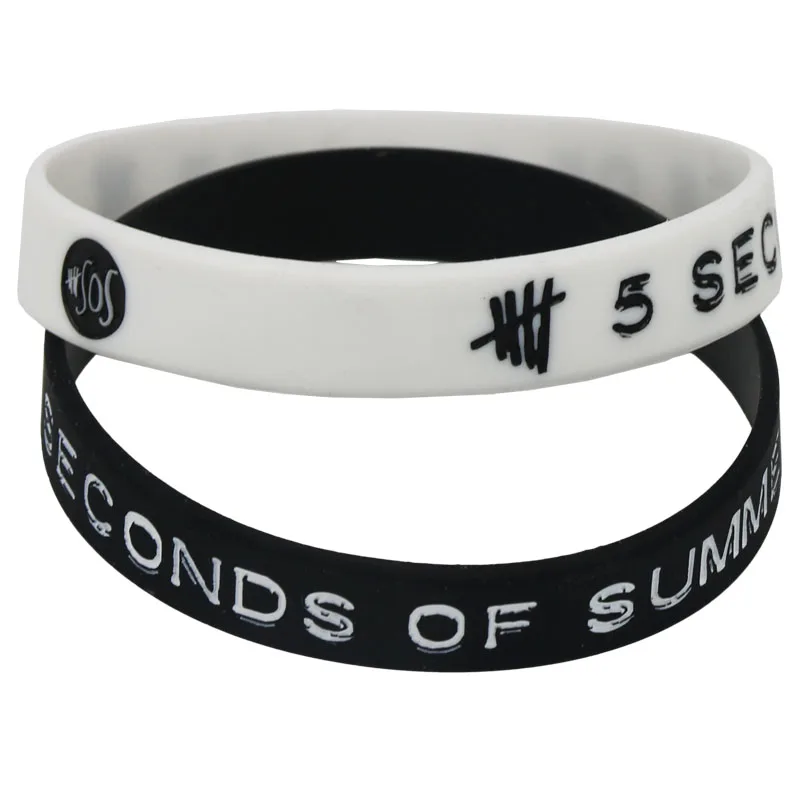 1PC Music Band Star 5SOS Silicone Bracelets&Bangles Music Fans Letters Silicone Wristband Women Men GIfts Fashion Jerwerly SH196