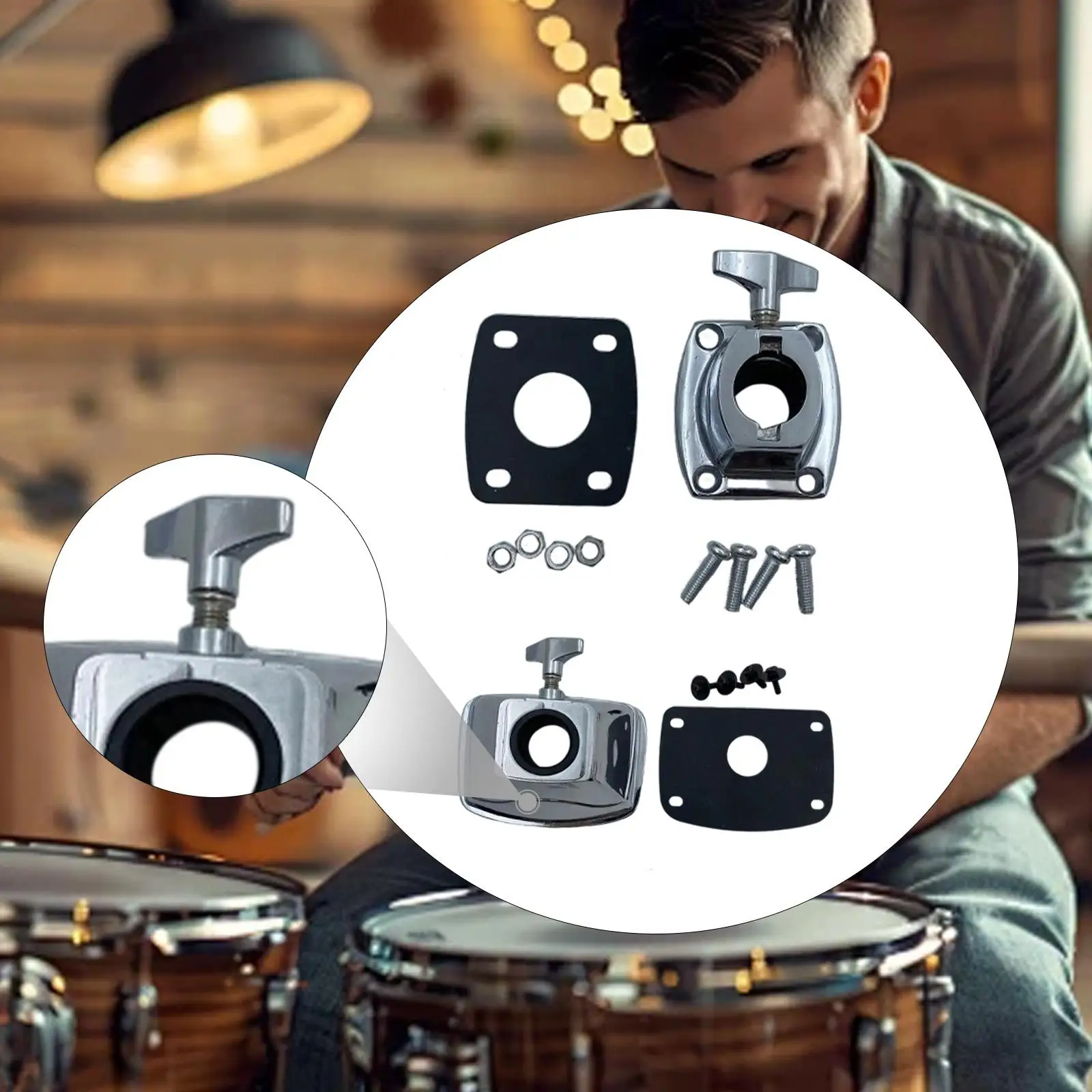 Tom Cymbal Holder Clamp Professional Practical Drum Holder Base Plate Tom Mount Bracket for Practice Show Stage Performance