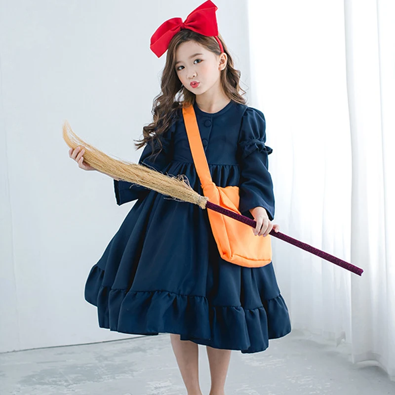 

Halloween Children's Costume Witch House Emergency Anime Cos Japanese Dress Children's Clothing Performance Costume Witch Kiki