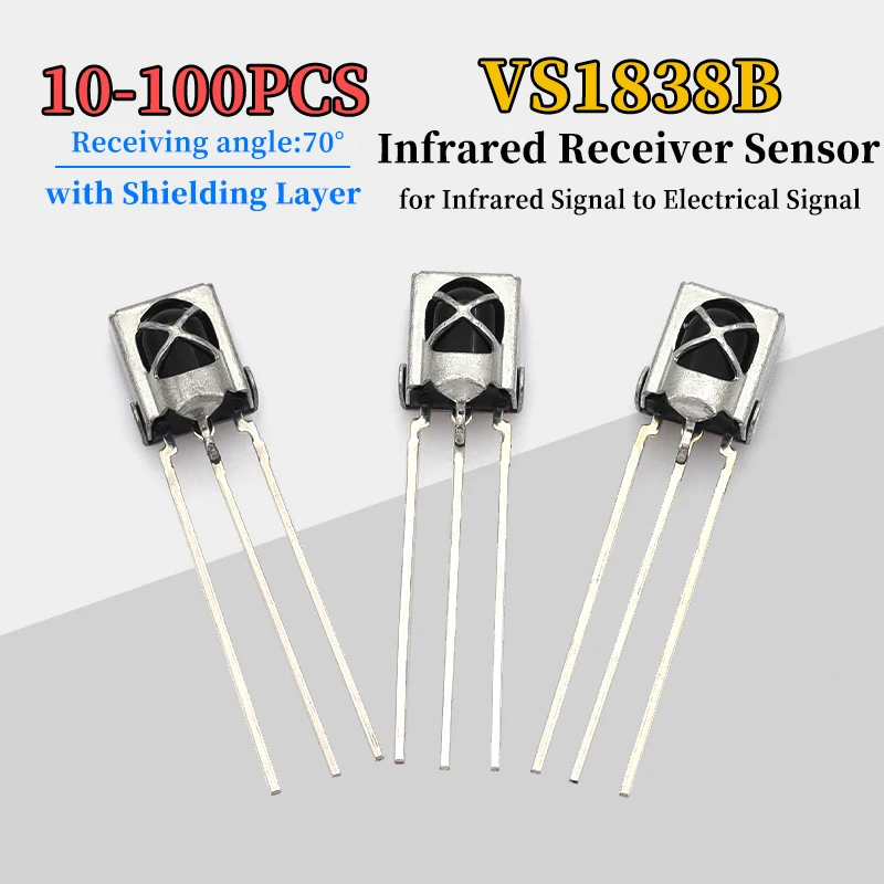 IR Receiver Module with Shielding Layer Universal Infrared Sensor Electrical Signal Conversion Board 10/50/100Pcs