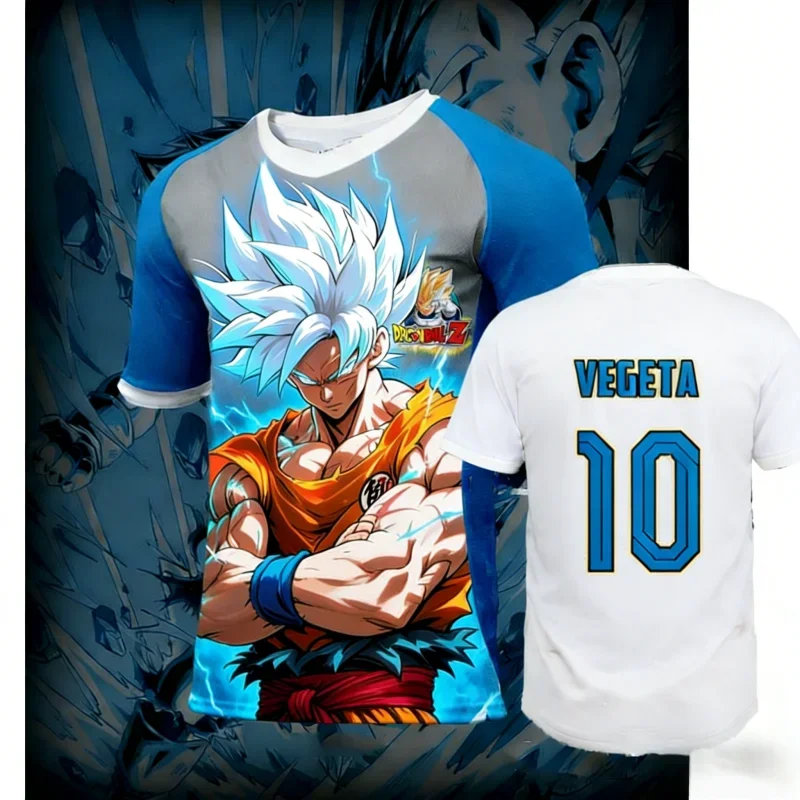 Summer 2026 Dragon Ball Wukong Self in Extreme Power & Vegeta Theme 3D Print Breathable T-shirt Adult Parent-child Top