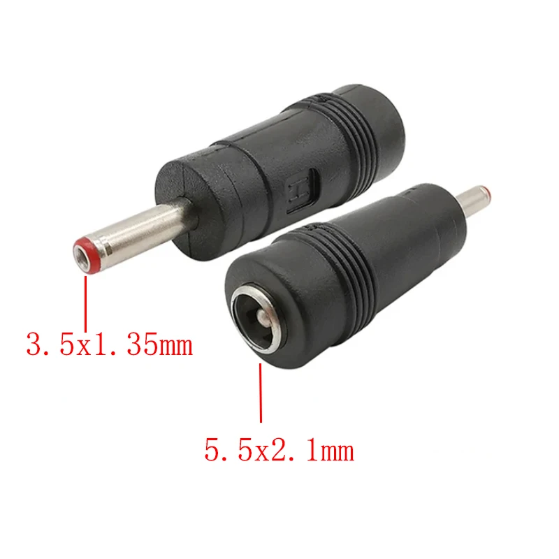 2/5Pcs DC 5.5x2.1mm Female Jack to 6.0x4.4 5.5x2.5 5.5x2.1 5.5x1.7 /4.8x1.7 4.0x1.7 3.5x1.35mm Male Plug Laptop Power Adapter