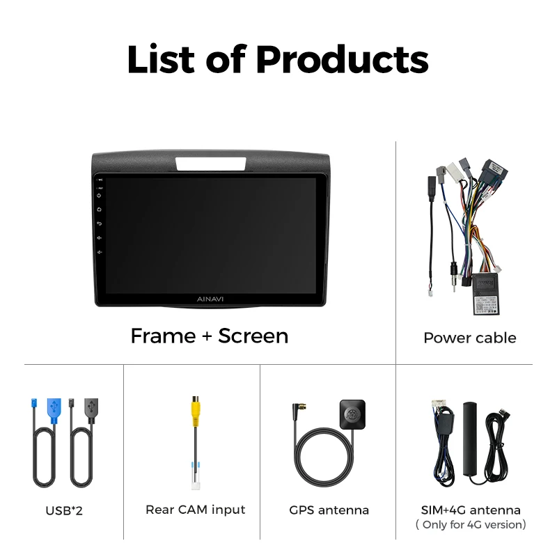 Ainavi Car Multimedia Player For Honda CRV CR-V 2012 2013 2014 2015 2016 wireless Carplay Android Auto 4G Wifi 2din