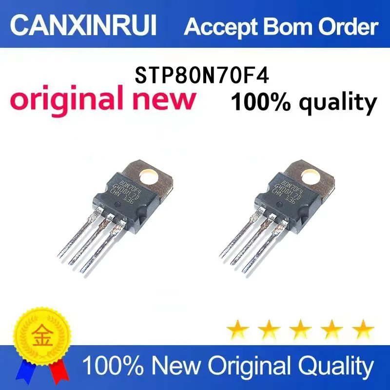 (5-100 piezas) Nuevo y original chip IC de efecto de campo MOS STP80N70F4 80N70F4 TO-220