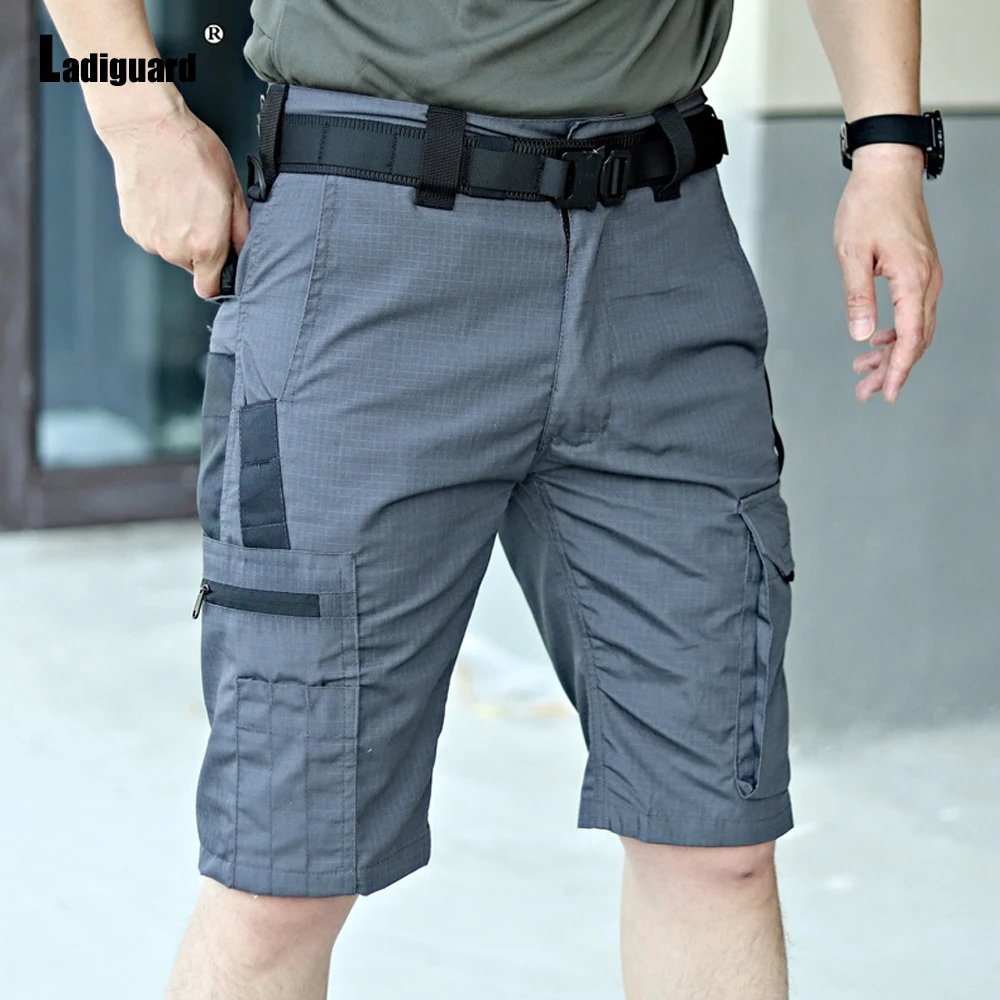 Plus Size 3xl Mens Stand Pocket Fashion Shorts Half Bottoms 2025 European Style Casual Knee-length Pants Outdoor Tactic Shorts