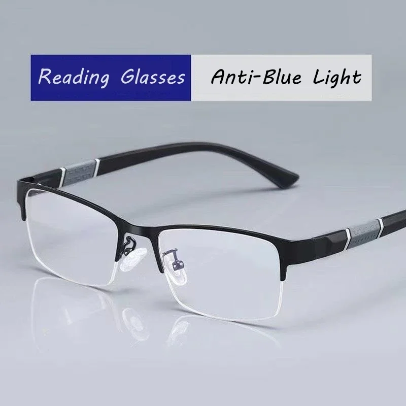 

Half Frame Short-sighted Glasses for Business Anti-Radiation Eyeglasses Presbyopia Computer Eyewear Diopter +1.0 To +4.0