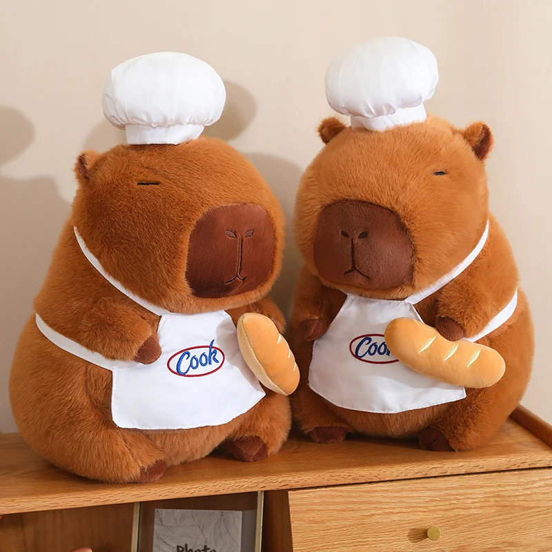 Chef Capybara Plush Doll Cute Capibara Soft Stuffed Animal Anime Fluffty Toy Kawaii Room Decor Kids Birthday Xmas Gift