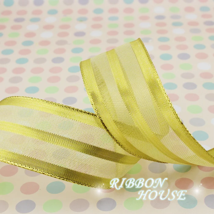 (5 Yards/roll)4cm Wide Gold Embossed Ribbon Gift Flower Package Festival Party Wedding Decoration Handicraft Production Bow