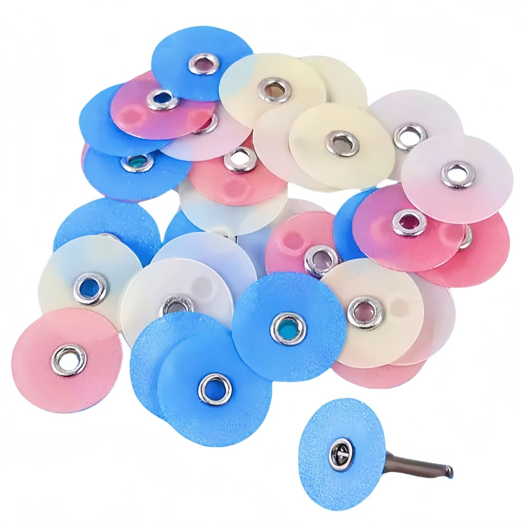 Dental Polishing Discs with Polishing Disc Caps Mandrel Dental Consumables Polishing Tools Teeth Grinding Dentistry Instruments