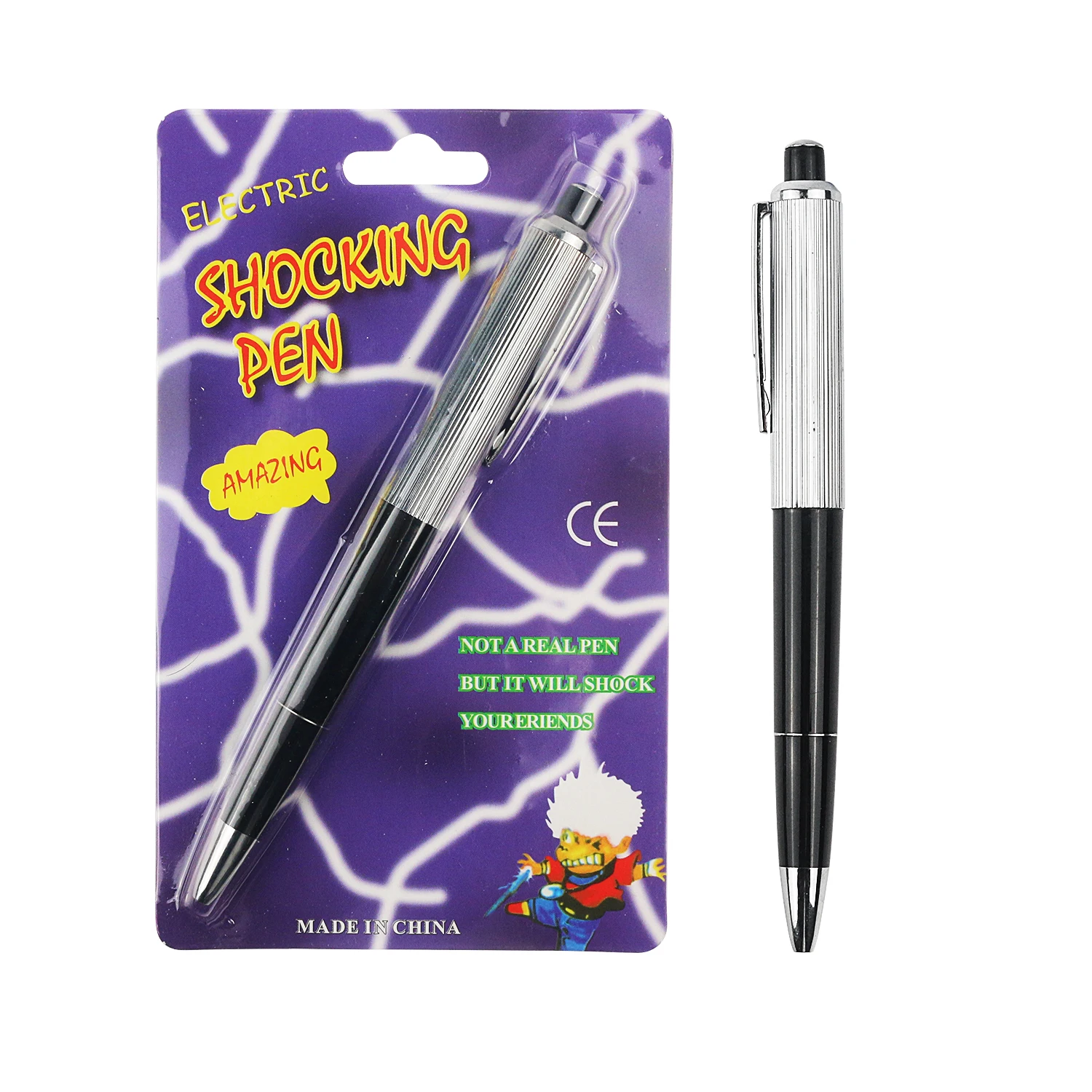 Creative prank electric touch pen with a slightly numb touch, simulating electric shock when pressed with a ballpoint pen