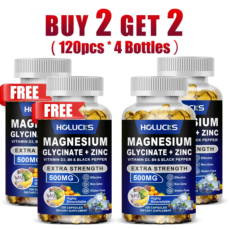 

Капсулы с магнием глицинатом и цинком высокой абсорбции, с витаминами D3 и B6 — для поддержки сна, здоровья мышц и сердца