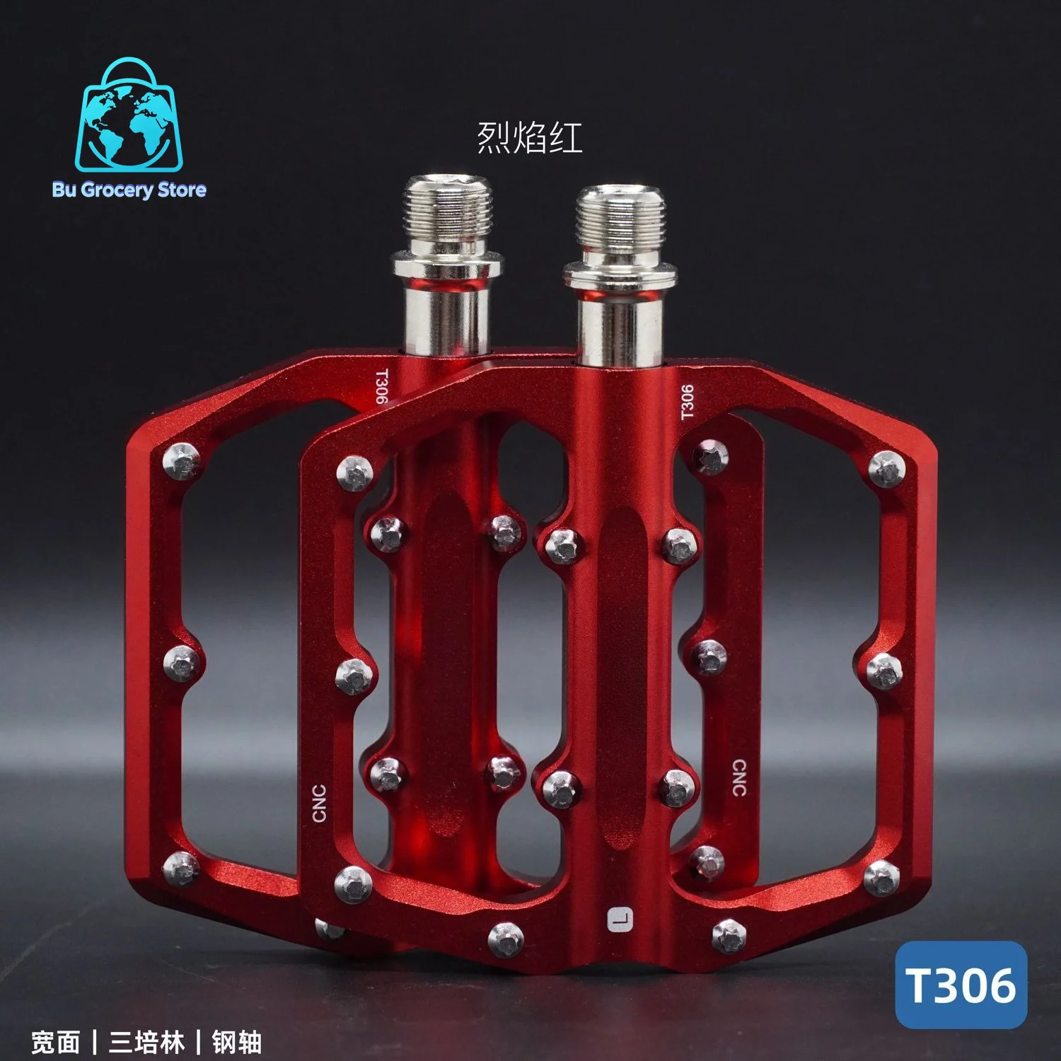 Full Aluminum Alloy Three Bearing Bike Pedals Lightweight Universal MTB Pedals Off-road Mountain Bicycle Foot Pedals
