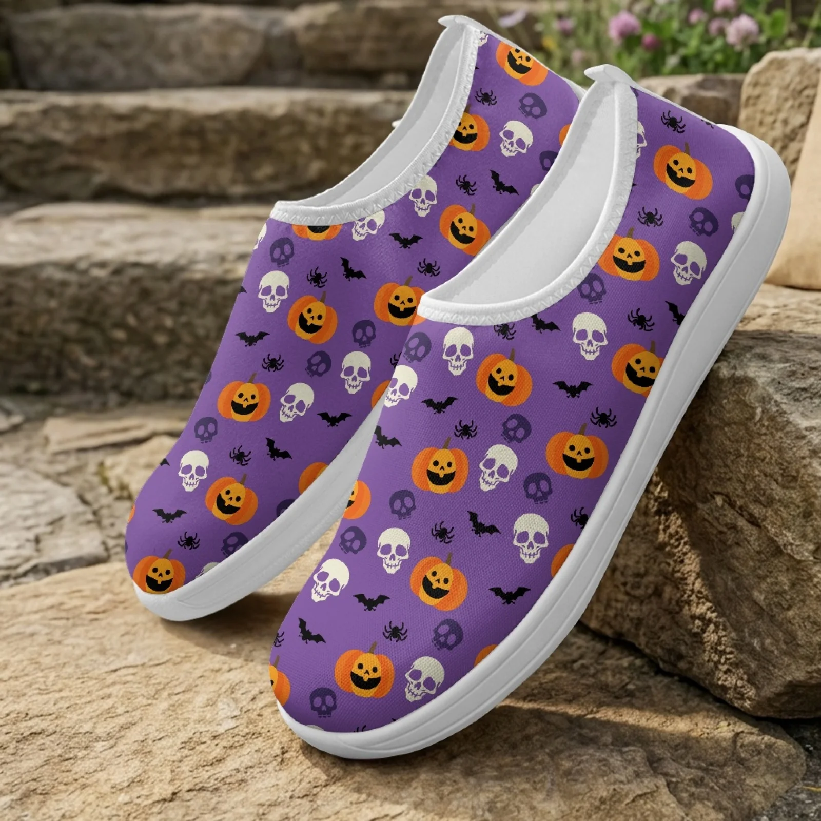 XIXIRIMIDO Chaussures à enfiler à bout large pour femmes, Chaussures d'infirmière, Baskets et chaussures décontractées pour hommes, Zapatillas de Mujer Feminino Halloween