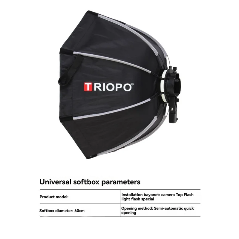 

TRIOPO KX 65Cm Octagon Softbox Umbrella For Godox AD200 V1 Speedlite Photography Studio Lighting Accessory