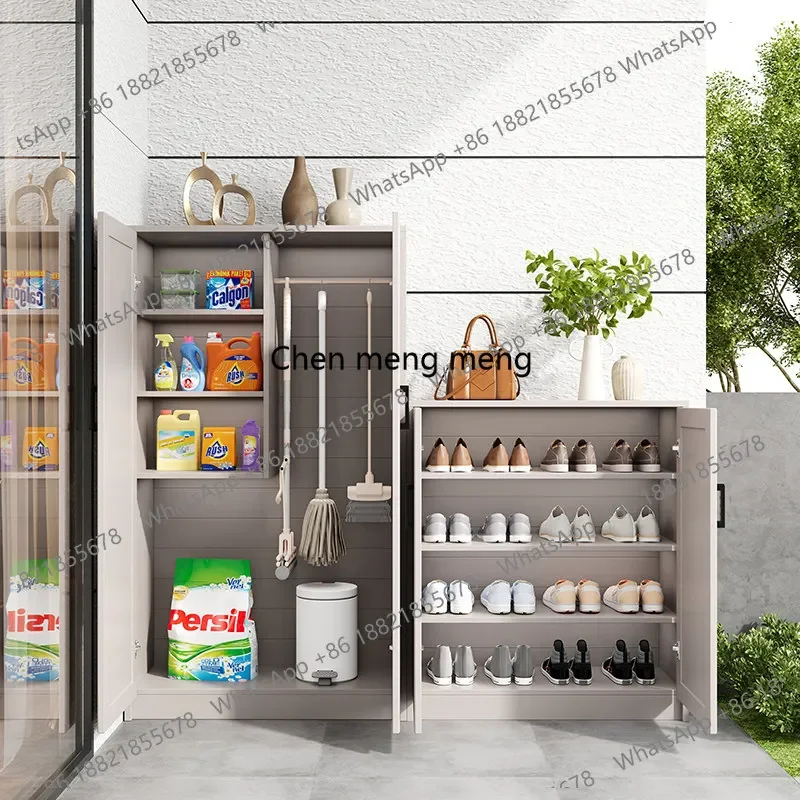 Waterproof and sunscreen outdoor full shoe cabinet courtyard sundries tools storage balcony door cabinet E136