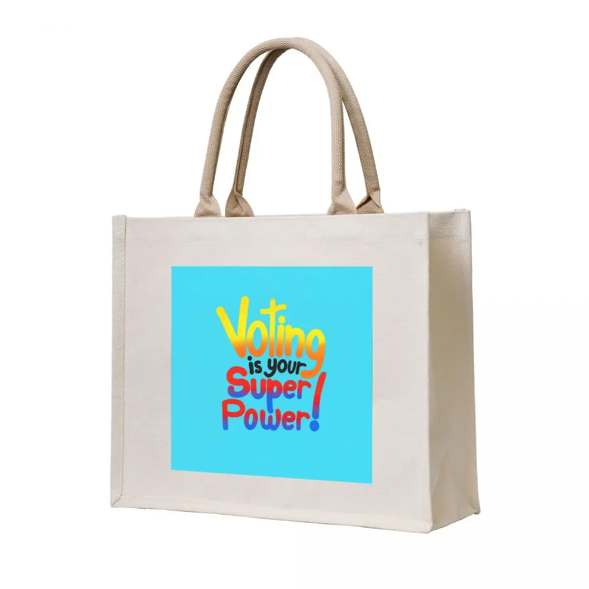 

Voting is your super power on turquoise Tote Bag Canvas bag for women female bag handbag shopping logo