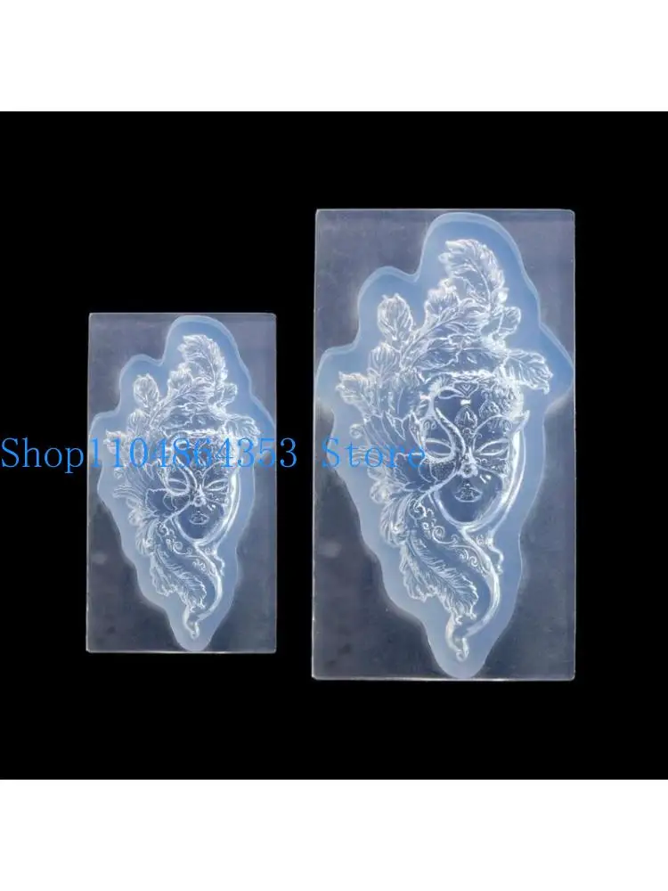 652F Large/Small A Dancer In A Mask Keychain Silicone Mold Keyring Pendant Mold