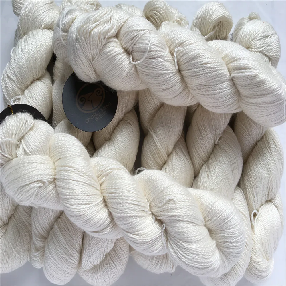 

Undyed 50% Silk 50%Merino DK Weight Yarns for knitting