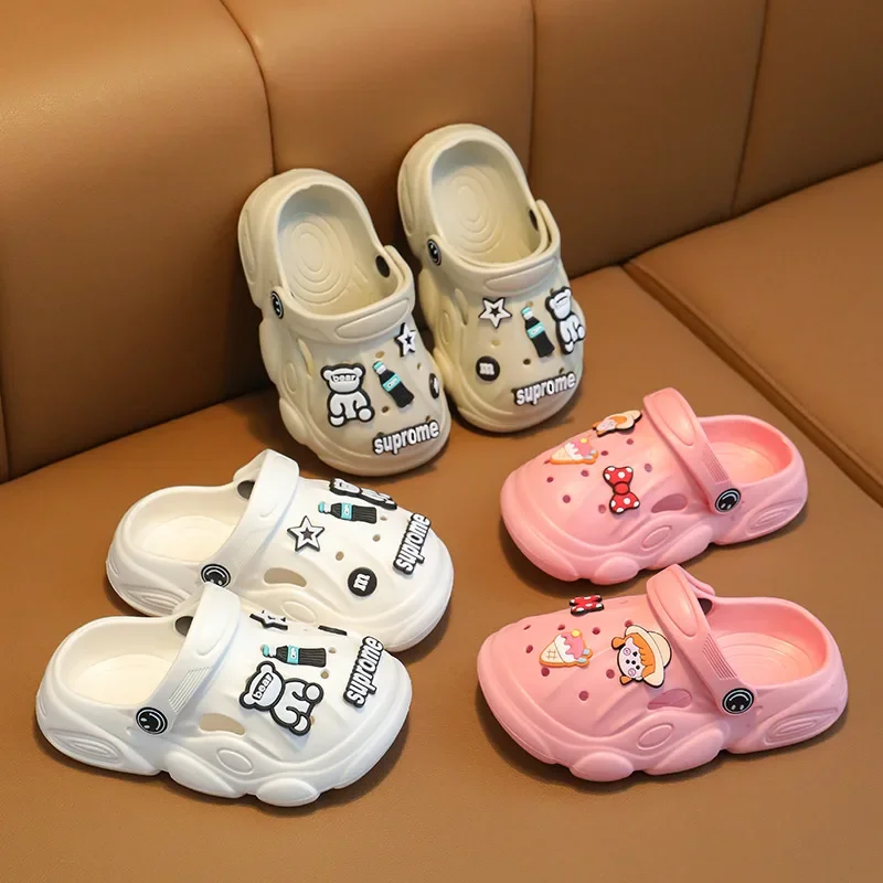 Summer Cartoon Cute Kids Shoe Hollow Platform Casual Girl Shoe Soft Sole Two Wear Slippers Anti Slip Boy Beach Shoe Kid Sandals