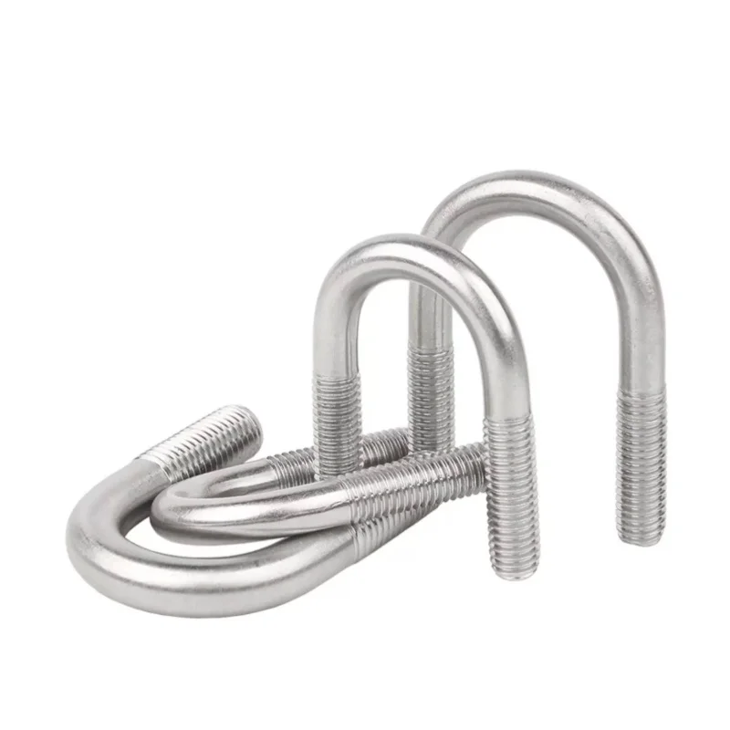 M6 M8 M10 M12 304 Stainless Steel U-type Bolt Hoop Pipe Tube Clip Strap Clasp Clamp U Screw Bolt