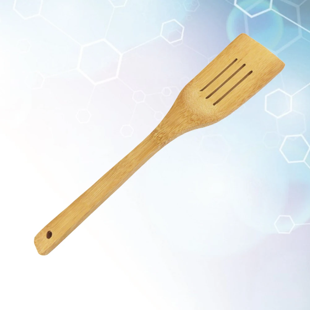 

1pc Bamboo Spatula For Non-Stick Pans Wood Long Kitchen Utensil Heat Resistant Scratch-Free Eco-Friendly With