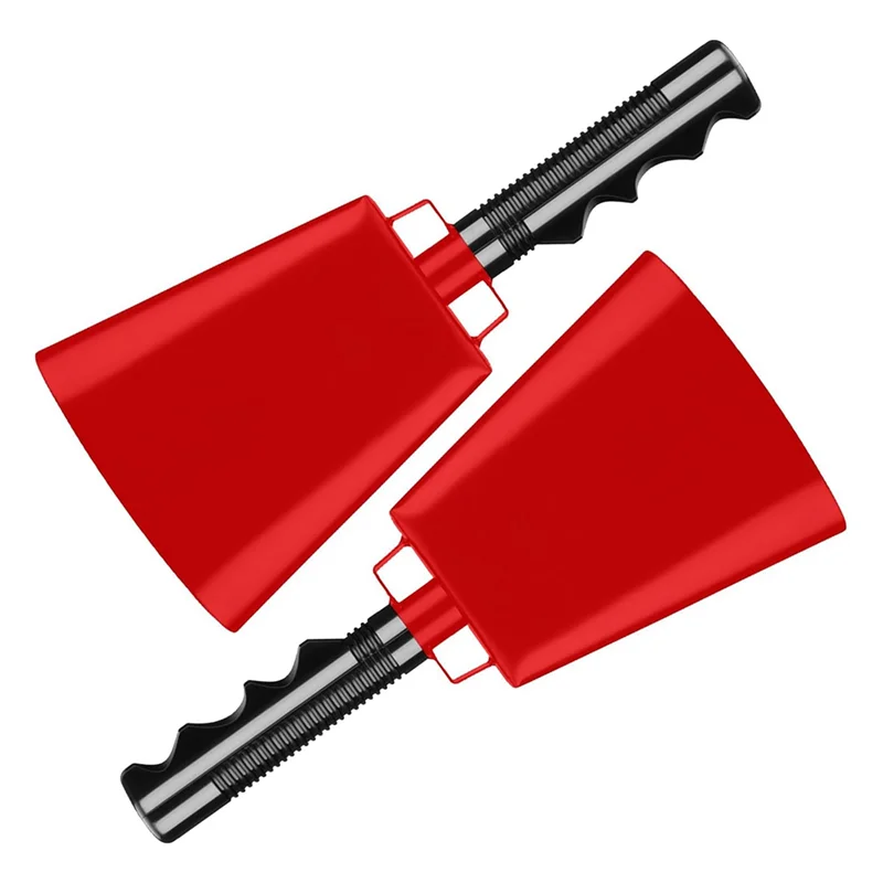 ABJM-For Sports& Outdoors- Loud Noise Makers Steel Cowbell 2-Pack 9-Inch For Parties, School Spirit Events