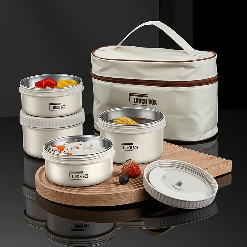 Lunch Box contenitore per il pranzo isolato portatile Set contenitore per il pranzo impilabile in acciaio inossidabile Bento