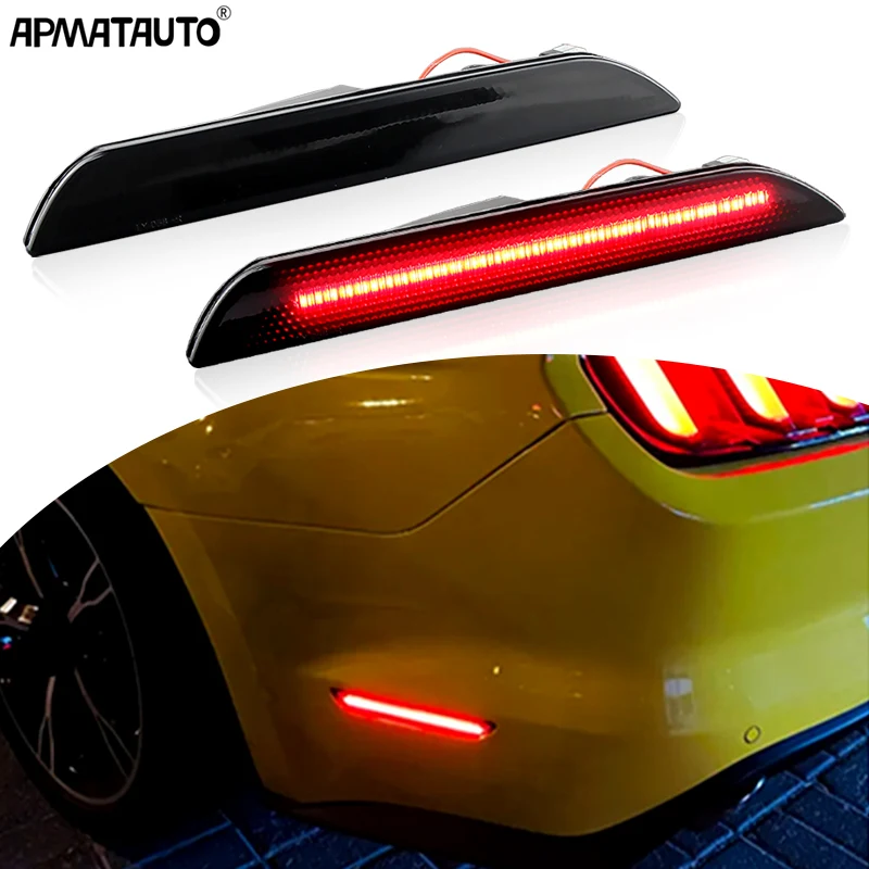 Side Marker Light Parking LED Rear Bumper Back Side Lamp Red Bulbs For Ford Mustang 2015 2016 2017 2018 2019 2020 2021 2022 2023