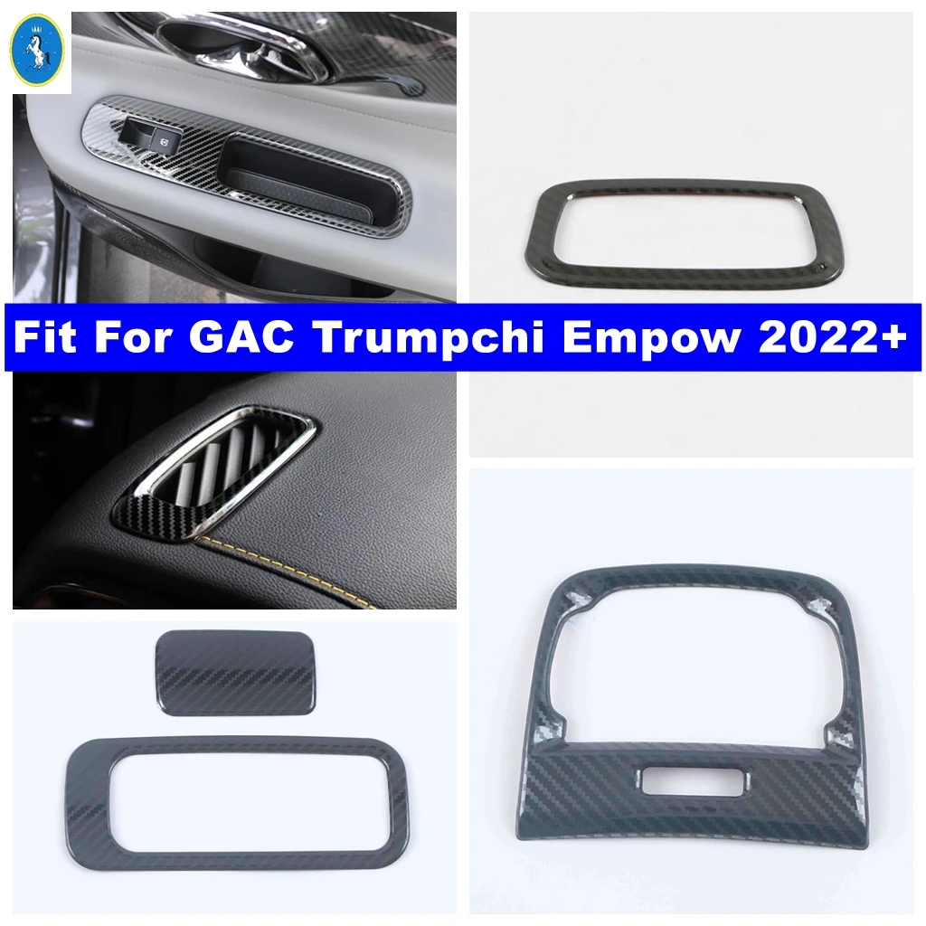 

Carbon Fiber Window Lift / Rear Box AC Air Outlet / Glove Box Sequins Cover Trim Accessories For GAC Trumpchi Empow 2022 - 2024